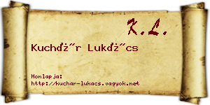 Kuchár Lukács névjegykártya